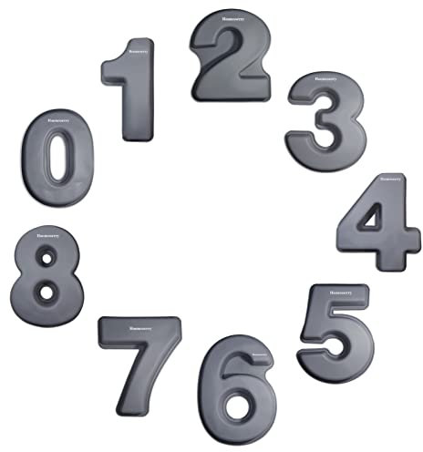 Honnesserry Number 0-8 Cake Tins, Non-Stick Silicone Number Baking Tins, Large Cake Moulds, Cake Pan for Birthday and Wedding Anniversary, BPA Free