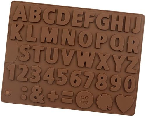 Selecto Bake Silicone Letter Moulds and Number Chocolate Molds - Non-Stick Chocolate Letter Mould, Perfect for Cake Decoration, Candy, Chocolate, Birthday Party, Gummies