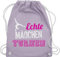 Turnbeutel Rucksack - Echte Mädchen turnen I Geschenk Turnerin - Unisize - Pastell Lila - kunstturnen kinderturnbeutel sport turn beutel für turner 25. geburtstag gymnastic stoffbeutel sportbeutel