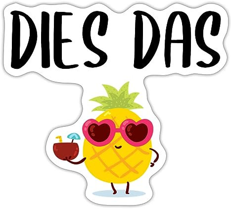 Spreadshirt Dies Das Ananas Mit Sonnnbrille cool Sticker Aufkleber, 10 x 10 cm, Mattweiß