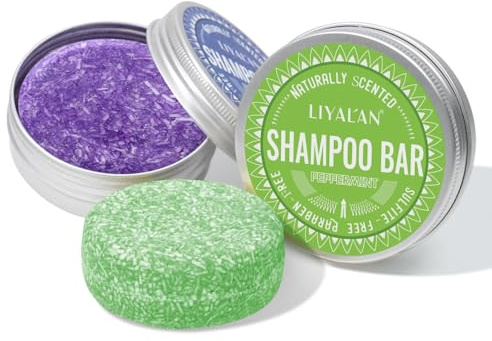 LIYALAN Haarshampoo mit Lavendel und Minze (2 Stück), Tiefenreinigendes Shampoo für feines und fettiges Haar