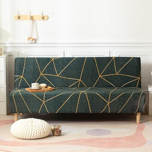 Yekuhe Sofabezug ohne Armlehnen Spandex Sofa Überzug Armless Schlafsofa-Bezüge 2/3 Sitzer Stretch Sofahusse rutschfeste Abdeckung Husse für Sofabett (Color : #29, Size : 155-180cm/61-70'')