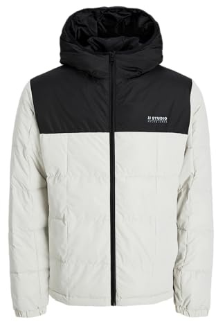 JACK&JONES PLUS Jjben Square Veste à Capuche Pls Jacket, Moonbeam/détail : Blocage, XXXXXL Homme