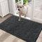 smiry Muddy Mat, Super Absorbent Chenille Dog Door Mat, Washable Non Slip Door Matts Indoor, Soft Microfiber Pet Rug and Bath Mat for Entrance Kitchen Muddy Shoes & Paws - Dark Grey, 60 x 90 cm