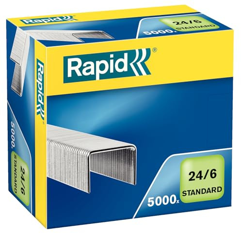 Rapid Heftklammer, 24/6 mm, Standard, verzinkt, 10 x 5000 Stück, 24859800