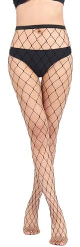 Sufune 1 Pares Medias de Rejilla de Red Calcetines de Rejilla para Mujer Fishnet Tights Talla Unica (Negro * 1 Pares)
