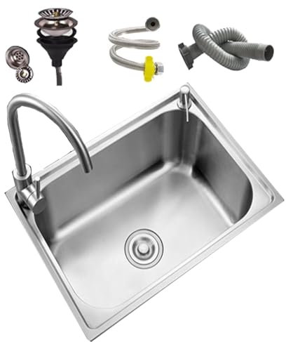 Fregadero Cocina 1 Seno con Escurridor Acero Inoxidable Bajo Encimera 304 Fregadero Acero Inoxidable, Fregadero Bajo Encimera Pequeño de un Seno(Color:C,Size:60 * 40)