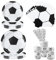 Aitsite Lot de 50 pièces de vaisselle de fête de football - Noir et blanc - Assiettes de fête d'anniversaire pour 10 invités - Vaisselle de football pour anniversaire d'enfant - Assiettes, gobelets,