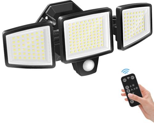 YTKIH Projecteur LED Extérieur avec Détecteur de Mouvement - 1800LM Éclairage de Sécurité 5 Modes, 5000K Blanc Froid pour Jardin, Patio, Garage, Entrée
