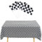1 nappe à carreaux noir et blanc, 5 drapeaux ondulés noirs et blancs, nappe de mise en page de table, nappe de décoration pour fête du thé, nappe d'événement