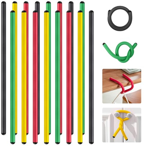 Ninehaoou 20 Pcs 17 Inch EVA Foam Twist Rubber Ties Reusable Bendable Cable Tie Straps Flexible Heavy Duty Twisty Ties for Organizing Cords Bundling (Red,Yellow,Green,Black)