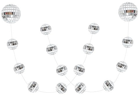 Warmhm Strings of Decorative Hanging Disco Balls Mirror Disco Ball for Party and Xmas Hanging Wall Decorations