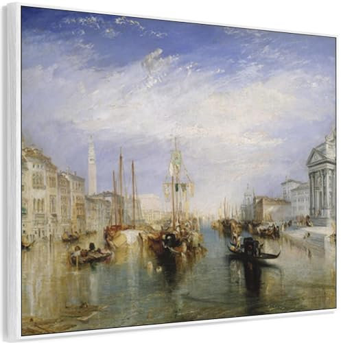 Wallfillers Large JWM William Turner Venice Wall Art Framed Canvas of Grand Canal Painting (84cm x 69cm)