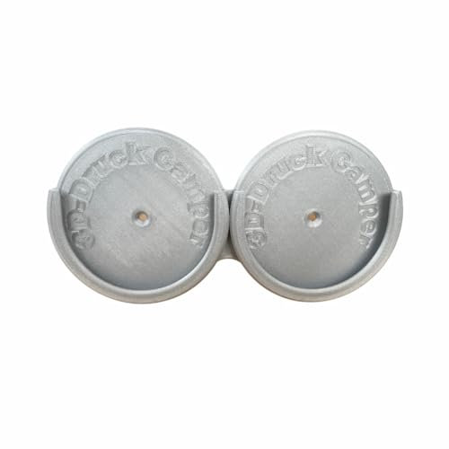 3D-Druck Camper Gaskappenhalterung, Halter für 2 Gaskappen, Halterung für Schutzkappe Propanflasche Wohnmobil/Wohnwagen (Silbermetallic)