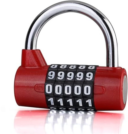 Candado combinado con contraseña de viaje, combinación de números de 5 dígitos, aleación de Zinc, código de seguridad de 5 colores, 1 Uds.(Red)