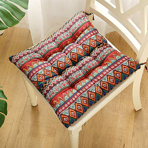 Hixingo 2er Set Stuhlkissen,Sitzkissen Stuhl,Stuhlkissen,Geometrischer Druck Sitzkissen Bank, Sitzunterlage Outdoor & Innen,Sitzauflagen Chair Cushion für Wohnzimmer Terrassen (Ethnisch,40x40cm)