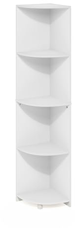 Furinno Econ 4-stufiges Eckregal-Bücherregal, Weiß