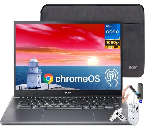 acer Chromebook Plus 514 - Portátil con visualización táctil, Intel 8-Core i3-N305, 8 GB LPDDR5 RAM, 512 GB SSD, 14 Pulgadas FHD Business Laptop, Wi-Fi 6E, 1080P cámara Web, Lector de Tarjetas SD,