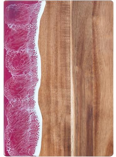 guogiyala Planche à charcuterie océan : planche à découper en résine, planche faite à la main pour fruits, fromages et viandes, légumes, cuisine, cadeau