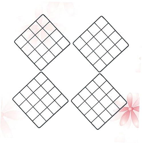 HAWILLOSCH 4piezas Marco Fotos Cuadrícula De Hierro Forjado Negro Rejilla Pared Cuadrada para Decoración De Fotos Creativa para Salón Dormitorio u Oficina