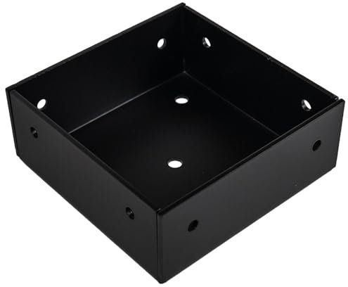 Heavy Duty Black Powder Coated Bolt Down Pergola Post Support | Fence Post Bracket | Post Holder (75mm - 3x3)