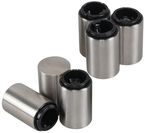 Callyne 6-Pack Magnetic Push down Bottle Cap Opener, Stainless Steel Beer Bottle Opener, Silver