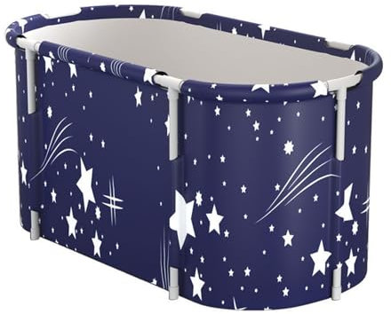 Eujgoov Folding Adult Bath Tub Multifunctional and Space-Saving, Metal Portable Bathtub for Indoor Relaxation
