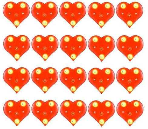 20 Pièces Broches Clignotantes Cœur Lumineuses à Led, Broche Coeur Rouge, Pour Mariage, Saint Valentin, Anniversaire, Décoration De Fête