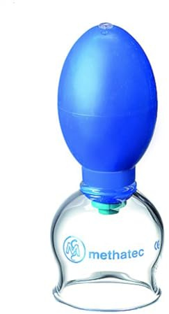 ATC Handels GmbH Schröpfglas nach Celik – Glas Schröpfset mit ergonomischer Vakuumpumpe – regulierbare Saugkraft – sterilisierbar – Praxisbedarf (Ø3cm)