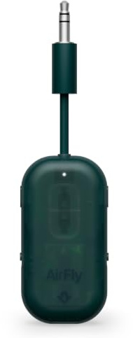 Twelve South AirFly Pro 2, Bluetooth Adapter, Pair 2 AirPods, Teal Ice | Pair 2 AirPods or Wireless Headphones – 3.5mm AUX Bluetooth Transmitter and Receiver for Cars, Boats, Treadmills, TVs & More