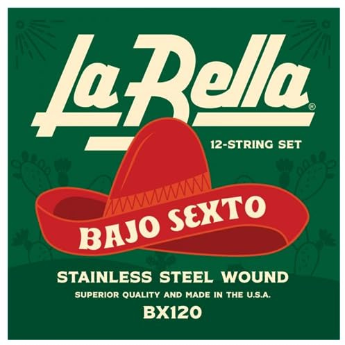 La Bella BX120 Bajo Sexto 12- String Set Mexican Stainless Steel Wound 23-92