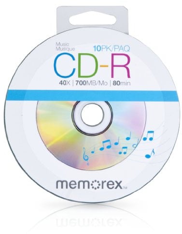 Memorex 99055 40 x 700MB 80 Min Music CD-R Discs, 10 Pack