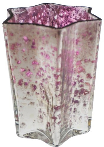 AM-Design Windlicht ' Stern antik ' 10cm silber-lila