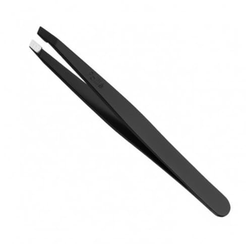 Eurostil stainless steel tweezers black 9 cm Haarzupfpinzette eyebrows eyelashes