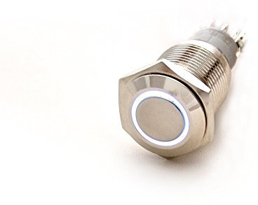 edi-tronic Vandalismus Schalter Druckschalter Öffner/Schließer Ø 16mm beleuchtet weiß LED IP65