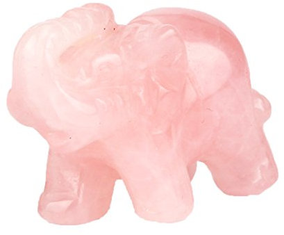 Elefant 3,8 cm Statue Crafts Naturstein Geschnitzt Figur Chakra Carving Steine Heilung Reiki Beutel Approx 38X15x28mm (1.5x0.61.1) Rosenquarz