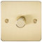 Knightsbridge Flat Plate 1G 2 Way 40-400W Dimmer - Brushed Brass