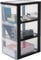 Iris Ohyama Kunststoff-Schubladenbox mit Rollen, 3 tiefen Schubladen, Schwarz, Griffe zum Ziehen, Für Schlafzimmer, Bad, Schule & Büro, BPA-frei, Schubladenschrank, Rollcontainer, A4 Drawer, DC-303
