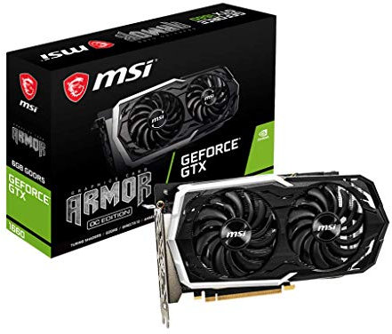 MSI Nvidia GeForce GTX 1660 Armor 6G OC Graphics Card 6 GB GDDR5, 1845 MHz, 3x DisplayPort, HDMI, Dual Fan Cooling System