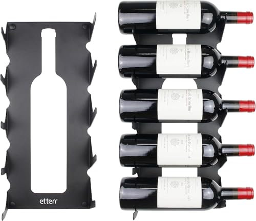 etterr Porta Bottiglie da Parete in Acciaio per Tutti i Tipi di vinos, con ancoraggi a Muro e embellishers. (Bianco)