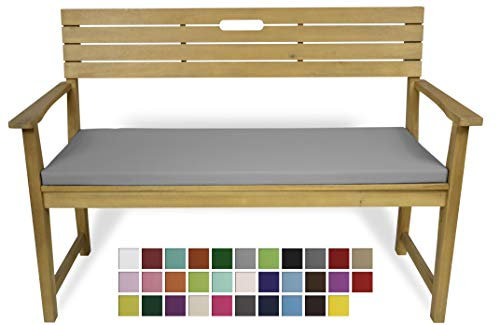 Rollmayer Bankkissen Bankauflage Sitzkissen Bankpolster Auflage für Bänke in Haus und Garten Kollektion Vivid, 1 Stück (Silbergrau 31, 120x40x4cm)