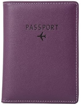 PALMFOX Funda de Cuero para Billetera, Pasaporte, Cubierta de Bloqueo RFID, Funda de Tarjeta de Cuero, Funda de Organizador de Documentos de Viaje, incluidos 7 Colores.