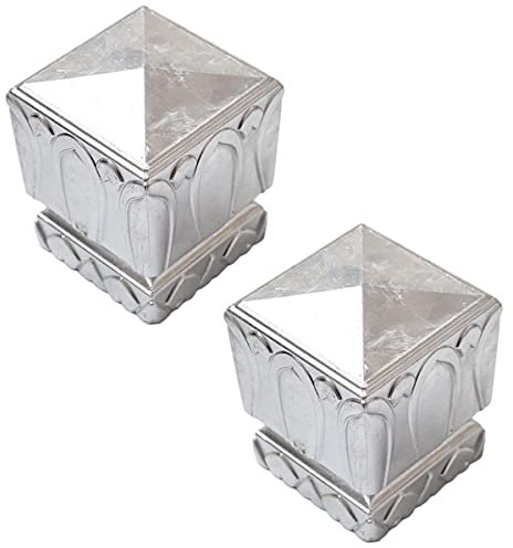 CLLX 2 Stück Pfostenkappen, Pfostenabdeckung, Aluminium Zaunkappen, Lotusmuster Dekoration Treppengeländer der Villa, 100x100mm/120x120mm,100x100mm