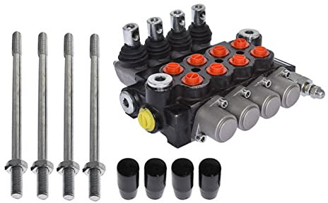 waltyotur Hydraulic Directional Control Valve 4 Spool 11 GPM, SAE Ports, Hydraulic Valve 3625 PSI for Small Tractors Tractors Loaders Log Splitters