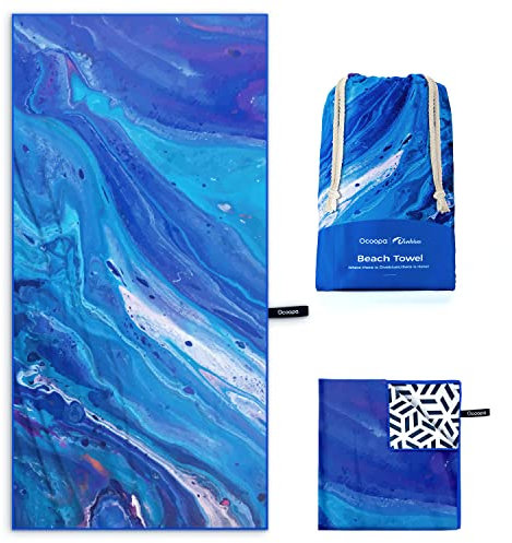 OCOOPA Mikrofaser Strandtuch, schnell trocknend, groß 160x80 cm, super saugfähig, Sandfreie Strand- und Schwimmhandtücher für Männer und Frauen
