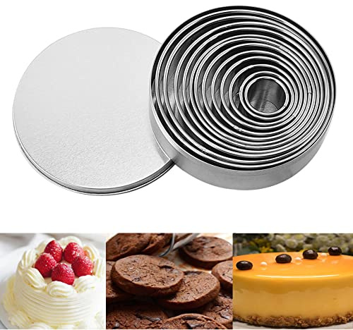 Xoutuo Rundes Keksausstecher-Set 12, Metallkreis-Keksausstecher, Gebäck-Donut-Ring-Ausstecher Kreisrunde Ausstechformen für Fondant-Kuchen