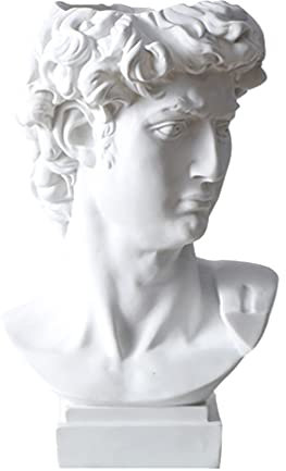 David Sculpture Pen Holder Resin Makeup Brush Pencil Holder Funny David Stute Desk Stationery Organizer for Home Office School Desktop Storage
