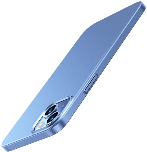 TORRAS [Exklusivausgabe] Extrem Dünn für iPhone 14 Hülle mit [2 * 9H Schutzglas] 360 Grad Rundumschutz iPhone 14 Schutzhülle Exzellente Samtiger Touch Slim Fit Handyhülle iPhone 14 Case Blau