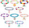 AYNKH Bunte Perlenarmbänder, Einhorn-, Meerjungfrauen-, Regenbogen-, Prinzessinnen-Anhänger, dehnbar, Freundschaftsschmuck, Armband für Kinder, Mädchen, Partyzubehör, 10 Stück, Einheitsgröße, Harz