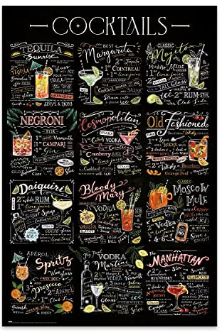 Grupo Erik Poster Cocktails Wanddeko 61 x 91,5 cm
